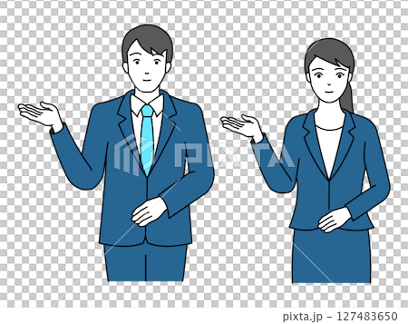 引導男人和女人_向量插圖 127483650