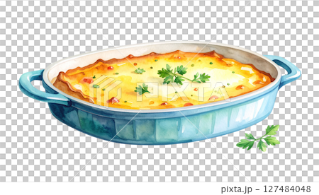 Gratin watercolor illustration 127484048