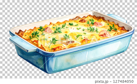 Gratin watercolor illustration Gratin watercolor illustration 127484050