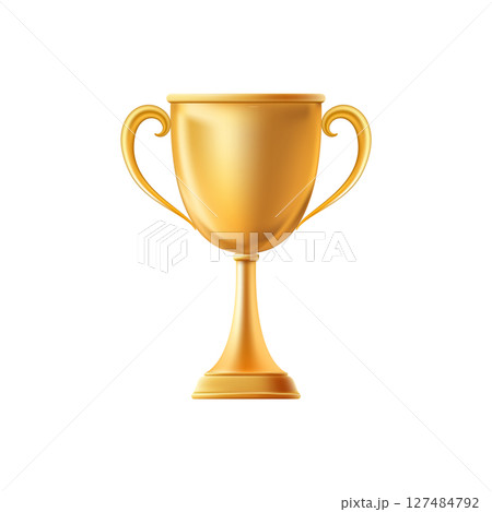 3D Gold Award Cup. Winner trophy. Award ceremony 127484792