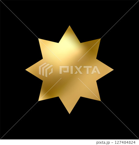 Gold Star icon. Holiday stars art. Art Deco modern design. 127484824