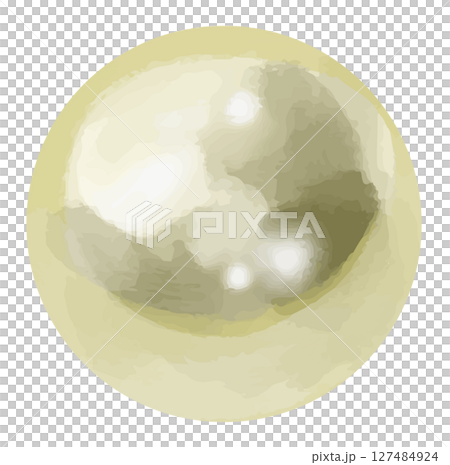 珍珠插圖，淡黃色 127484924