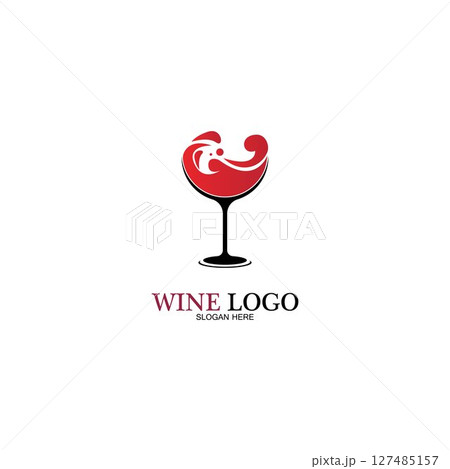 Wine logo design template.vector illustration of icon-vector 127485157