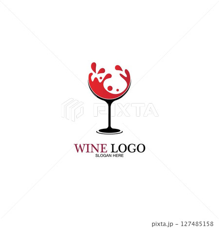 Wine logo design template.vector illustration of icon-vector 127485158
