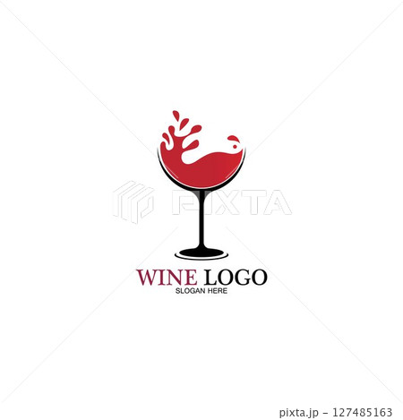 Wine logo design template.vector illustration of icon-vector Wine logo design template.vector illustration of icon-vector 127485163