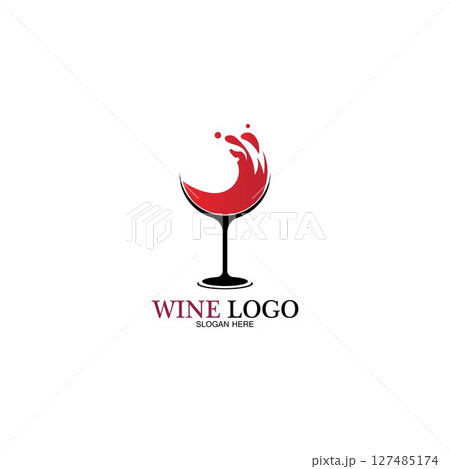 Wine logo design template.vector illustration of icon-vector 127485174