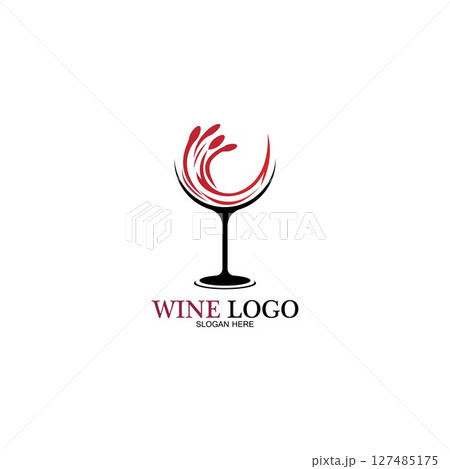 Wine logo design template.vector illustration of icon-vector Wine logo design template.vector illustration of icon-vector 127485175