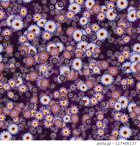 Pattern of multicolor flower bunch.  Seamless Hi-res texture. 127486137