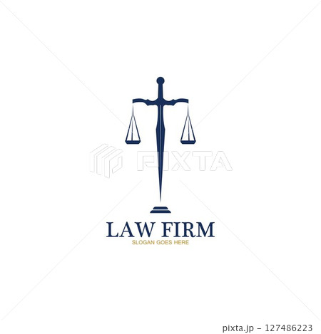 Law Firm logo and icon design template-vector 127486223