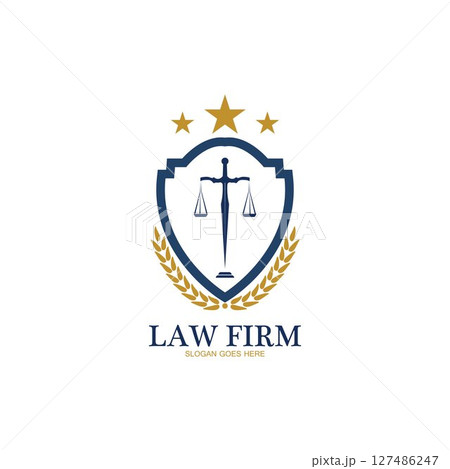 Law Firm logo and icon design template-vector 127486247