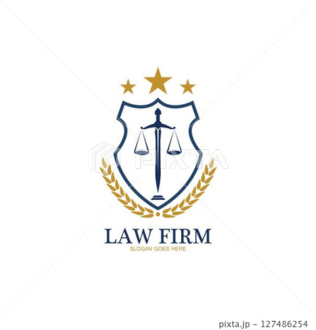 Law Firm logo and icon design template-vector 127486254