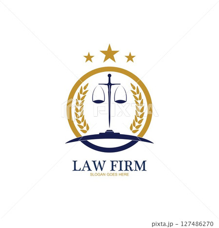 Law Firm logo and icon design template-vector 127486270
