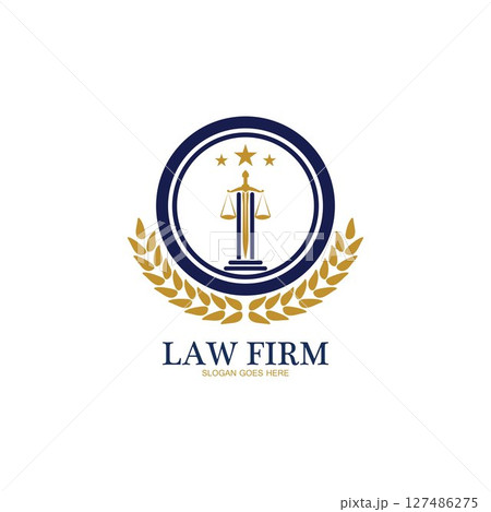 Law Firm logo and icon design template-vector 127486275