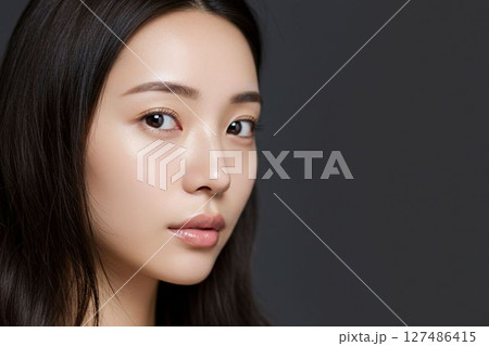 こちらを振り向く女性 こちらを振り向く女性 127486415