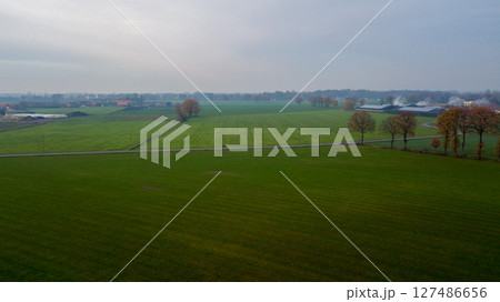 A Serene Agricultural Landscape Bathed in Soft, Gentle Light, Evoking Peace and Tranquility 127486656
