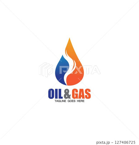 Oil and Gas logo design vector icon template Oil and Gas logo design vector icon template 127486725