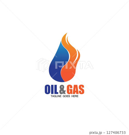 Oil and Gas logo design vector icon template 127486733