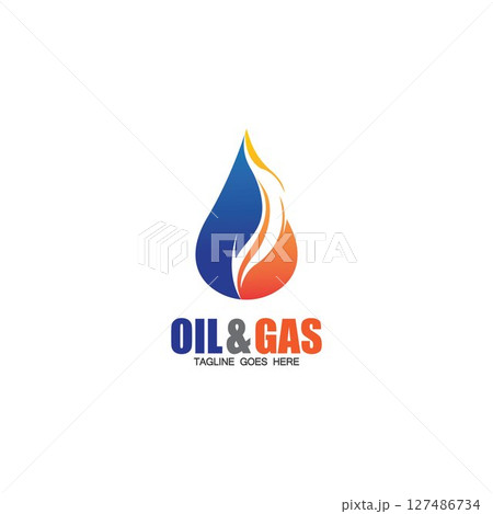 Oil and Gas logo design vector icon template Oil and Gas logo design vector icon template 127486734