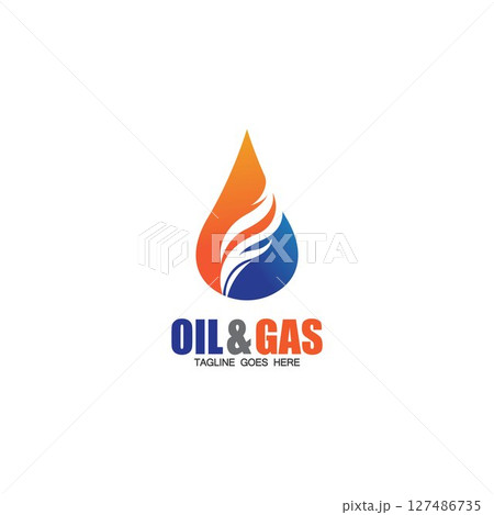 Oil and Gas logo design vector icon template Oil and Gas logo design vector icon template 127486735