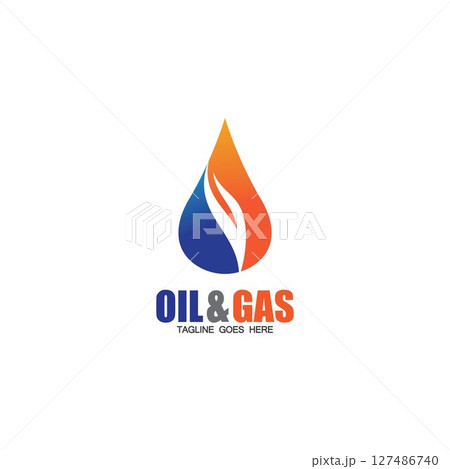 Oil and Gas logo design vector icon template Oil and Gas logo design vector icon template 127486740