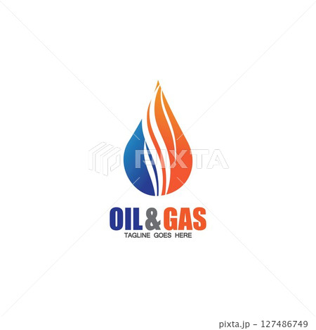 Oil and Gas logo design vector icon template Oil and Gas logo design vector icon template 127486749