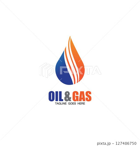 Oil and Gas logo design vector icon template Oil and Gas logo design vector icon template 127486750