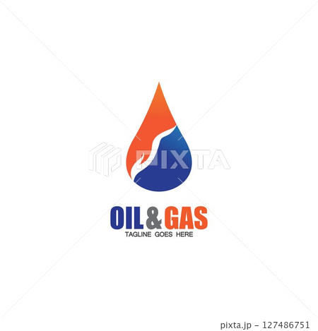 Oil and Gas logo design vector icon template 127486751