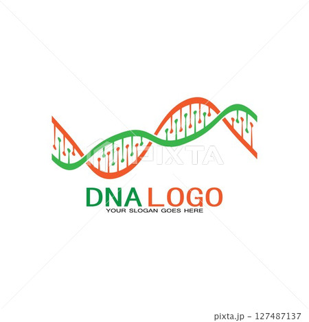 DNA vector logo design template.modern medical logotype.laboratory science icon symbol.colorful pharmacology sign-vector 127487137