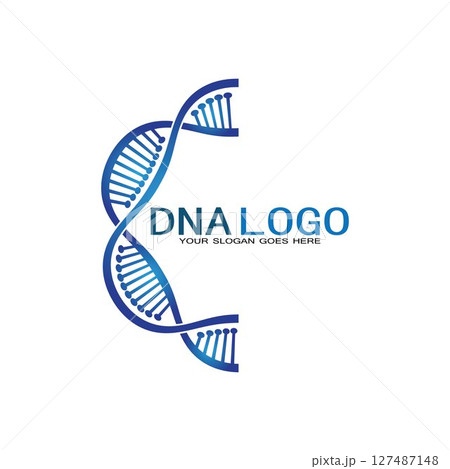 DNA vector logo design template.modern medical logotype.laboratory science icon symbol.colorful pharmacology sign-vector 127487148