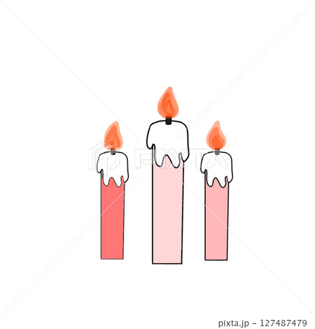 シンプル　ロウソク　炎　誕生日 127487479