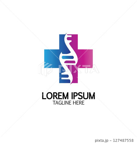 Health Cross DNA logo icon design template Health Cross DNA logo icon design template 127487558