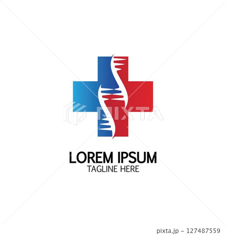 Health Cross DNA logo icon design template Health Cross DNA logo icon design template 127487559