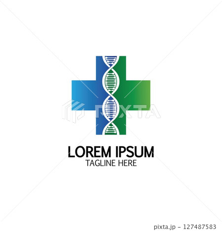 Health Cross DNA logo icon design template 127487583
