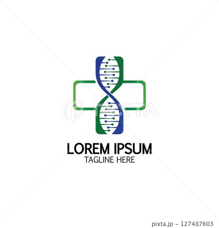 Health Cross DNA logo icon design template 127487603