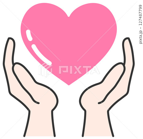 ハートを持つ手 127487799