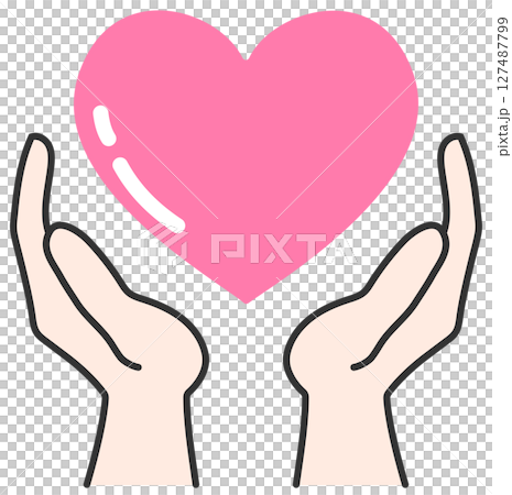 一隻手捧著一顆心 127487799