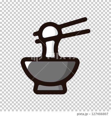 お雑煮のイラストアイコン（日本食・正月・飲食メニュー素材） 127488807
