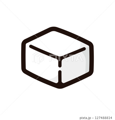 豆腐のイラストアイコン(日本食・食べ物・飲食メニュー素材) 豆腐のイラストアイコン(日本食・食べ物・飲食メニュー素材) 127488814