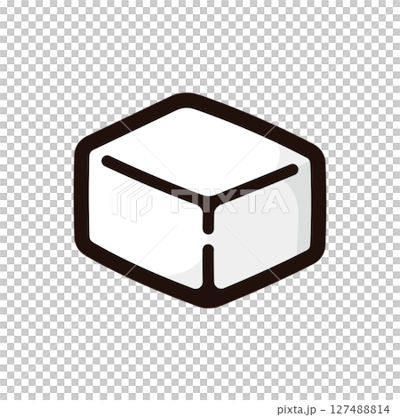 豆腐のイラストアイコン(日本食・食べ物・飲食メニュー素材) 豆腐のイラストアイコン(日本食・食べ物・飲食メニュー素材) 127488814