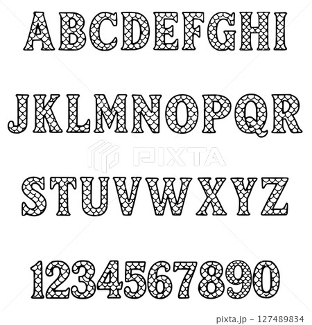 Snake Dragon Scales typography font lettering ABC cartoon vector text Snake Dragon Scales typography font lettering ABC cartoon vector text 127489834