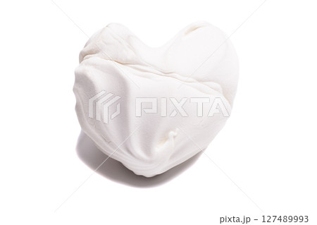 white zephyr marshmallows in a heart shape isolated on white background white zephyr marshmallows in a heart shape isolated on white background 127489993