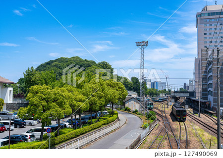 花畑踏切歩道橋からの眺め 徳島駅に到着する岡山発特急うずしお13号 徳島県徳島市 花畑踏切歩道橋からの眺め 徳島駅に到着する岡山発特急うずしお13号 徳島県徳島市 127490069