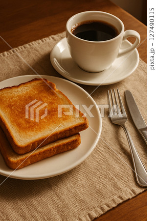 シンプルで温かな朝食の時間 127490115