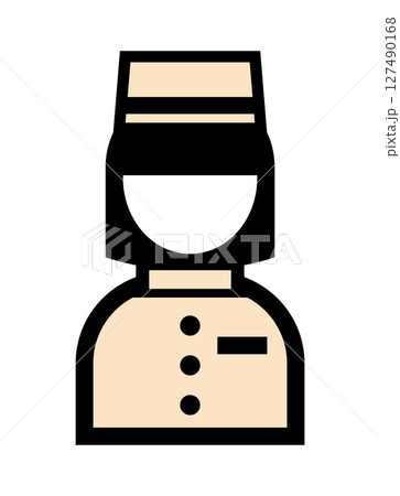 ホテルスタッフのシンプルなカラーイラストアイコン 127490168