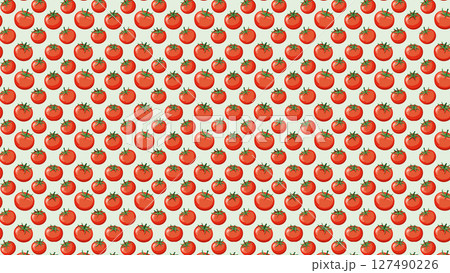 トマトのシームレスな背景イラスト トマトのシームレスな背景イラスト 127490226