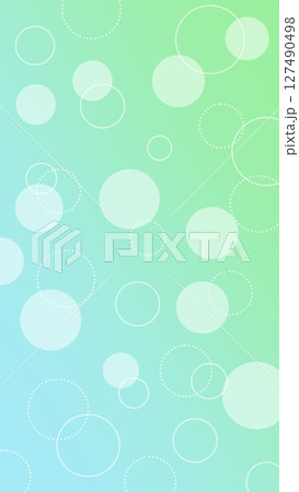 パステルカラーのグラデーションと水玉のキュートな背景 127490498