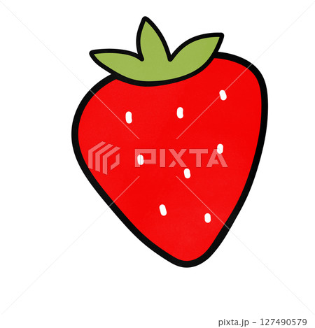 strawberry icon with long shadow 127490579