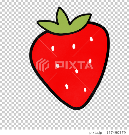 strawberry icon with long shadow 127490579
