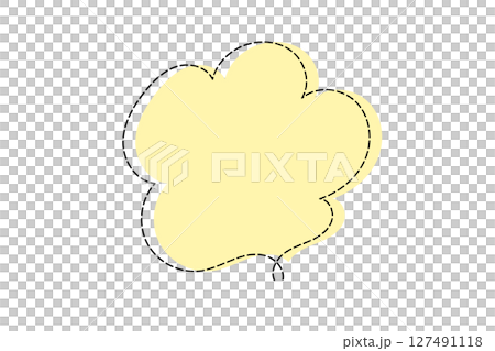 A simple and cute speech bubble made with dotted lines - Yellow A simple and cute speech bubble made with dotted lines - Yellow 127491118