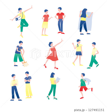 立ち姿のイラストセット2 127491151